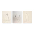 Set of three minimalist one-line ink drawings — Mindfulness No. 1, Serenity No. 1 and Togetherness No. 1 — shown side by side