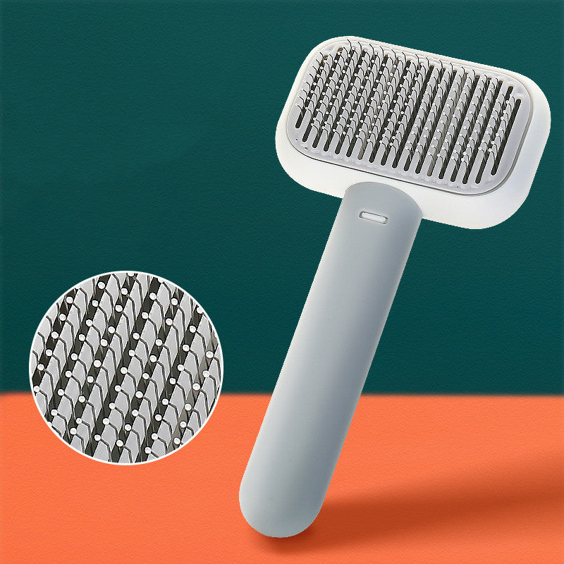 Self-Cleaning Pet Brush — One Press, Fresh Start